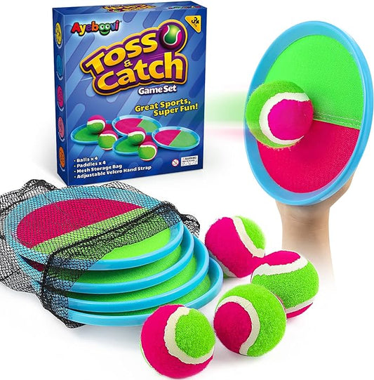 Ayeboovi Toss and Catch Ball Game Outdoor Toys for Kids Yard Games Beach Toys Outside Games for 3 4
