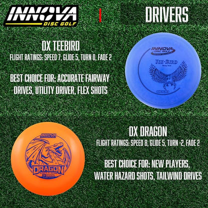 Innova Disc Golf Set 10 Pack – Disc Golf Starter Set for Beginners with Disc Golf Drivers, Mid-Ranges, Disc Golf Putters Disc Golf Starter Kit, Medium