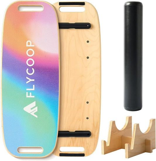 Balance Board for Adult with Adjustable Stoppers: 3 Modes Wobble Board with Roller Exercise Balancing Stability Trainer for Improve Balance Non Slip Surface