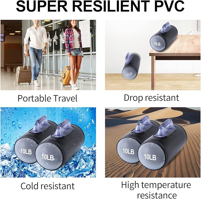 Water Dumbbells, Water Filled Training Dumbbells, Travel Weights Set, Adjustable Weights to 4-30 Lbs/Pair, Portable Gym for Strength Training, Fitness and Shaping