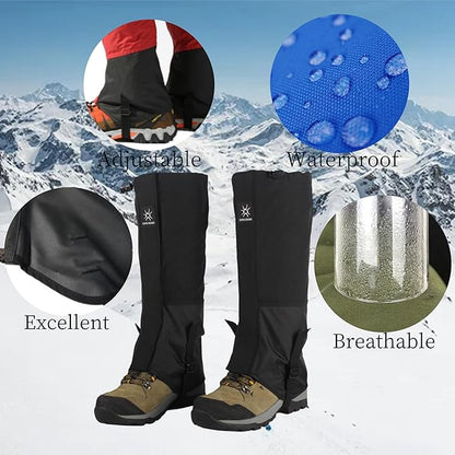 2 Pairs Leg Gaiters Adjustable Shoe Snow Boot Guard Gators for Running Shoe Gaiters, Trail Running Gaiters Sandproof