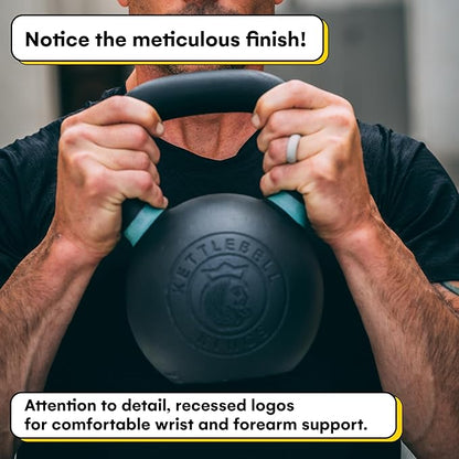 Kettlebell Kings Powder Coated Kettlebell Weights - 9-97 lb Strength Training Kettlebells for Men and Women - Hand Weights Workout Gym Equipment - Weights Set for Home Gym- New