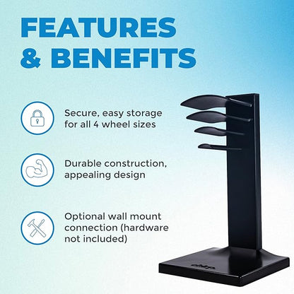 Chirp Wheel Rack - Storage for Muscle Massage Rollers, Secure & Easy Storage for All 4 Roller Sizes (Wheels Not Included)
