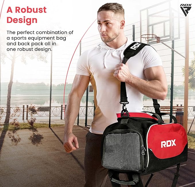RDX 50L Gym Bag with Ventilated Shoes Compartment, All In One Backpack Duffle Holdall, Fitness Sports MMA Boxing Yoga Swim Gear Sportswear Bag, Weekend Overnight Travel Hiking Rucksack for Men Women