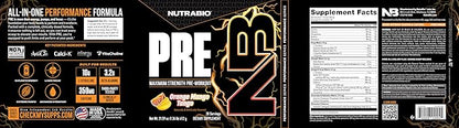 NutraBio Preworkout Powder, Orange Mango| Explosive Energy, Laser Focus, Extreme Pumps| Pre Workout for Men & Women| Performance, Endurance, Power Complex, Caffeine, Electrolytes