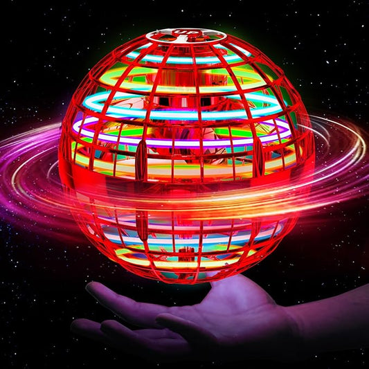 Flying Orb Ball (Red, 2025 Upgraded) with Dazzling Lights, Magic Hover Spinner, Cool Boomerang