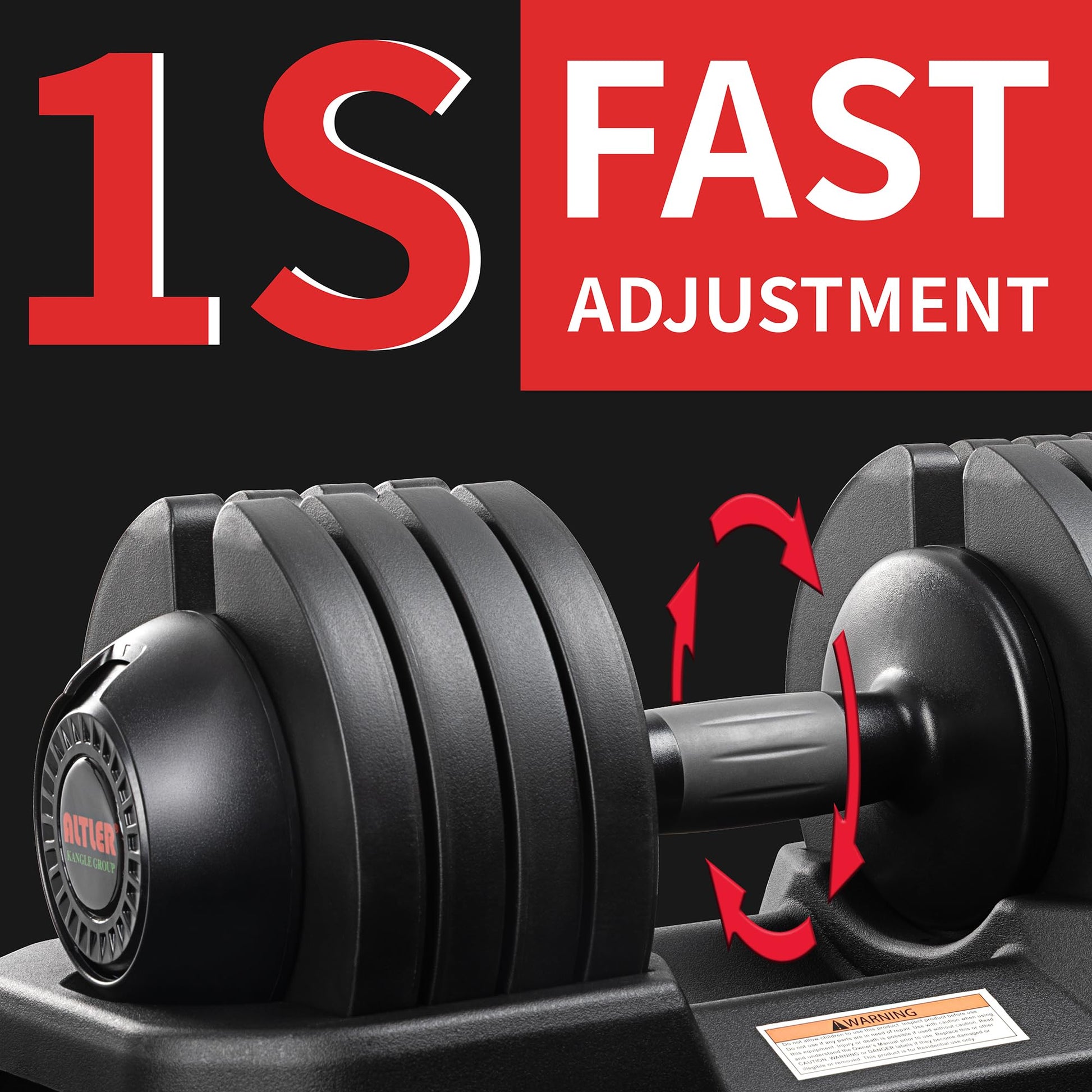 ALTLER Adjustable Dumbbell Set, 52LB Pair with Tray for Workout Strength Training Fitness