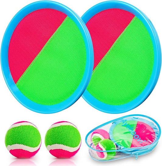 Ayeboovi Toss and Catch Paddle Ball Game Outdoor Beach Pool Sand Toys Outside Lawn Yard Games for 3