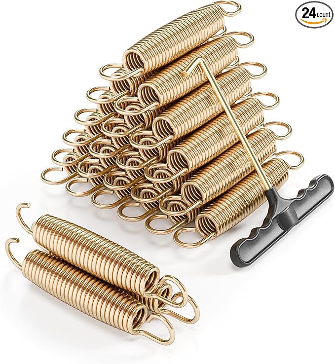 Trampoline Springs Heavy Duty with Swivel & Straight Hooks, Stainless Steel Trampoline Accessories Ideal Spring Replacement, Includes T-Hook Tool