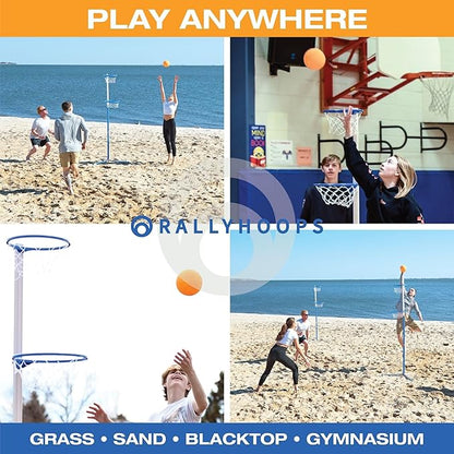 7 FT - World’s First Sports Game to Mash Volleyball & Basketball - Setup in Seconds - Quick & Easy to Learn Full Court Volleyball & Basketball Game - Fun to Play - for All Ages
