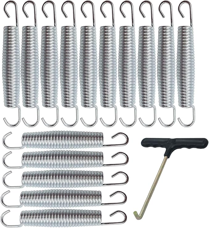 5.5 Inch(14cm) Trampoline Spring Heavy Spring Stainless Steel Galvanized Spring (10Pcs) and 1T-Hook。