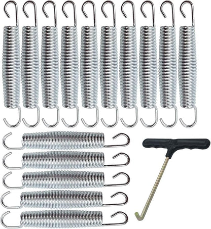 5.5 Inch(14cm) Trampoline Spring Heavy Spring Stainless Steel Galvanized Spring (10Pcs) and 1T-Hook。