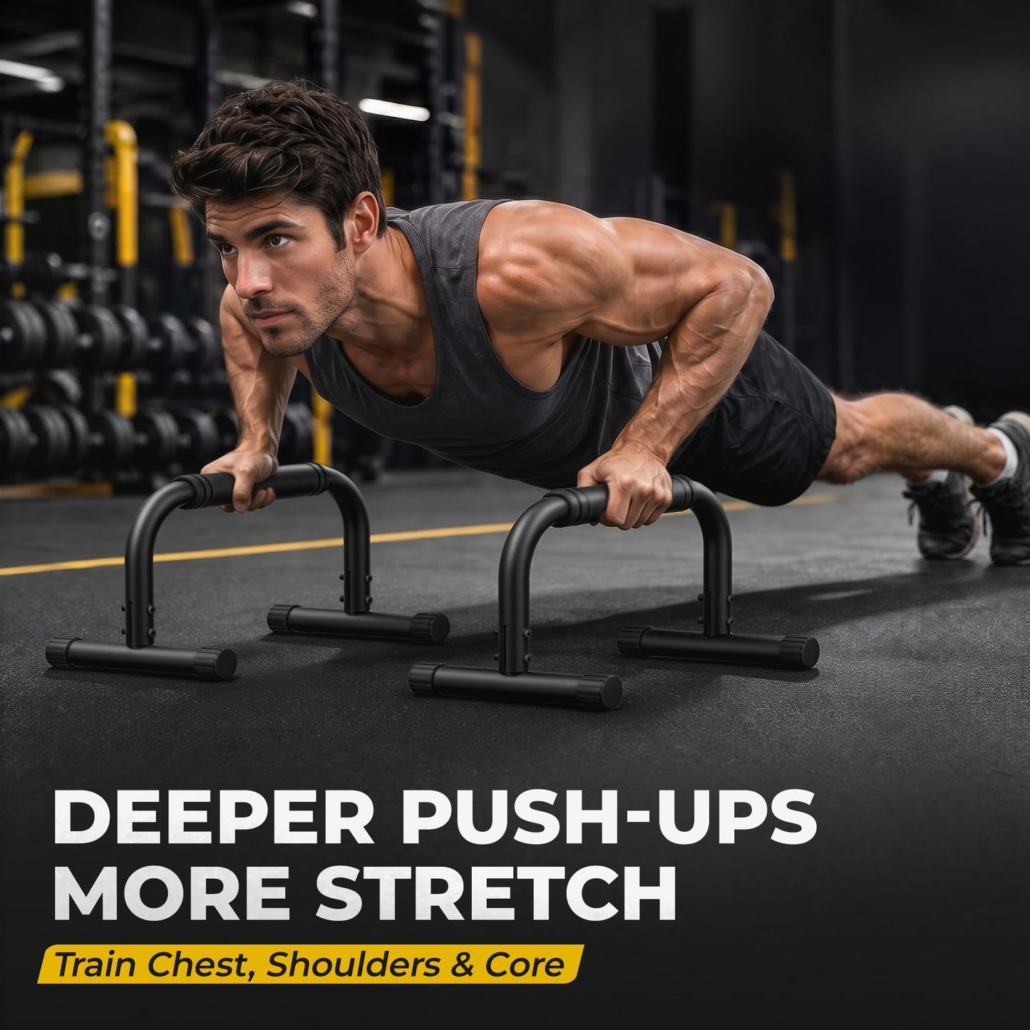 Push Up Bars, Adjustable 10-12.5 Inch Parallettes Bars