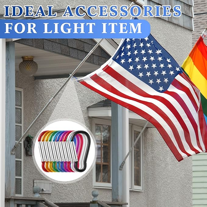 300 Pcs 2" Carabiner Bulk Spring Snap Hooks Bulk Aluminum Alloy Clip Keychain for Hanging Camping Hiking Traveling Fishing Outdoor Activities