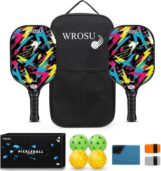 Carbon Fiber Pickleball Paddles Set of 4 or 2 Rackets,USAPA Approved Carbon Fiber Surface Pickle