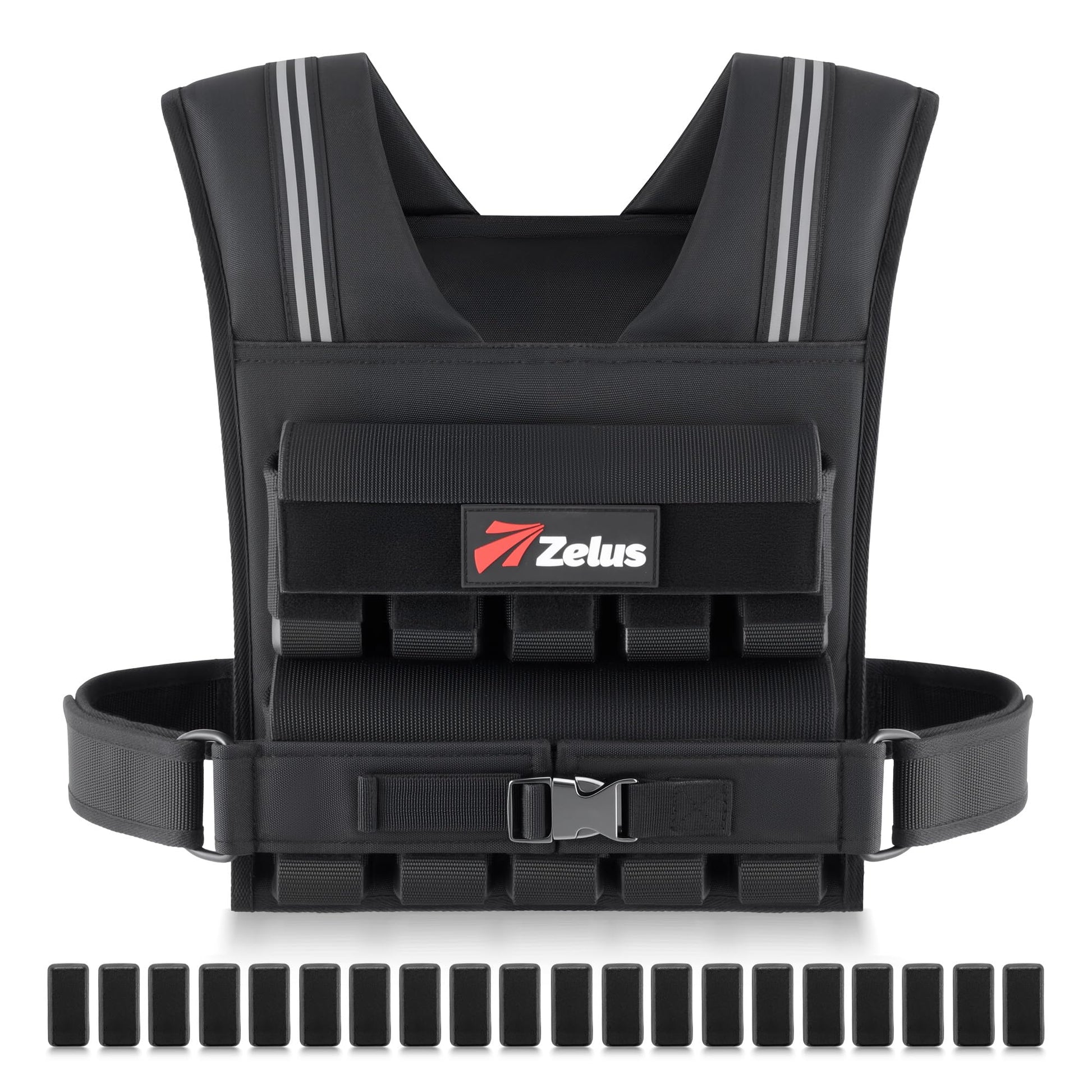 ZELUS Weighted Vest Men, 45lb Adjustable Weight Vest,Removable Iron Weights