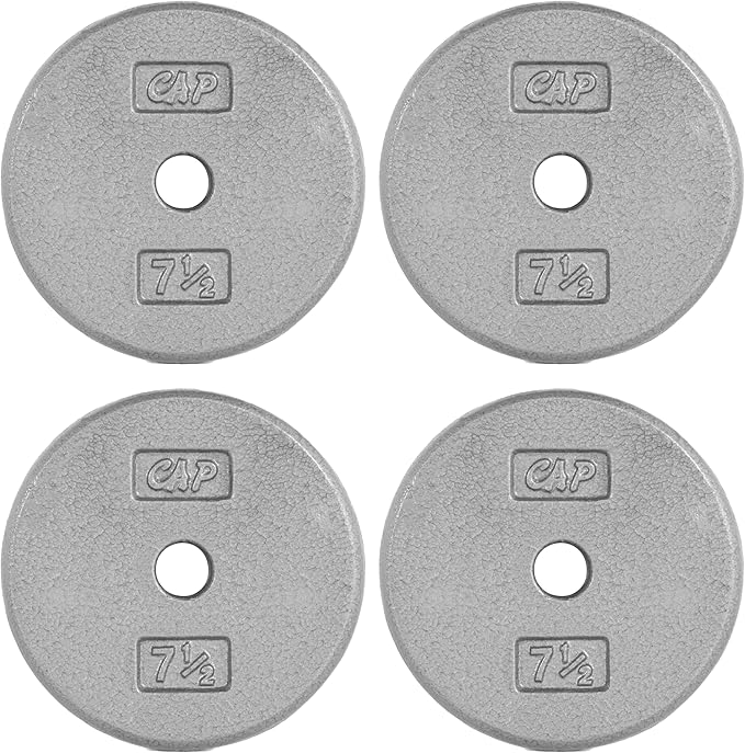 CAP Barbell Standard 1-Inch Cast Iron Weight Plates - Singles & Sets | 1.25-50 lbs | Multiple Options