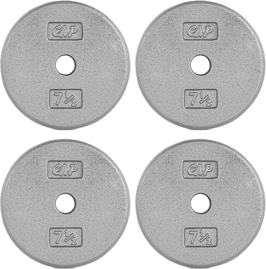 CAP Barbell Standard 1-Inch Cast Iron Weight Plates - Singles & Sets | 1.25-50 lbs | Multiple Options