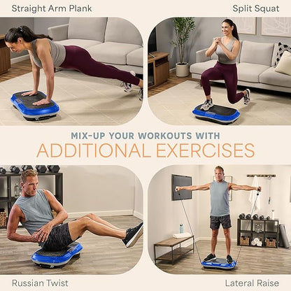 Lifepro Waver Vibration Plate Exercise Machine for Lymphatic Drainage, Muscle Activation, Full-Body Workout Vibrating Platform with Loop Bands, Fitness Equipment for Strength Toning & Fat Loss