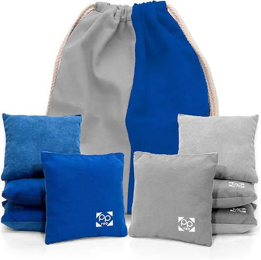 Professional Cornhole Bags - Set of 8 Regulation All Weather Double Sided - Sticky Side/Slick Side