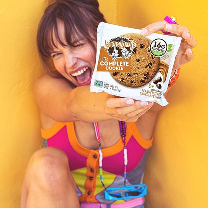 Lenny & Larry's The Complete Cookie, Peanut Butter Chocolate Chip, Soft Baked, 16g Plant Protein, Vegan, Non-GMO, 4 Ounce Cookie (Pack of 12)