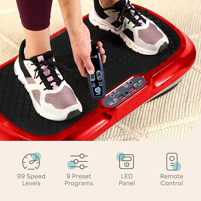 Lifepro Waver Vibration Plate Exercise Machine for Lymphatic Drainage, Muscle Activation, Full-Body Workout Vibrating Platform with Loop Bands, Fitness Equipment for Strength Toning & Fat Loss