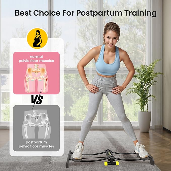 Ski Trainer, Simulated Ski Machine, Adjustable Resistance Bands Machine Exercise Equipment for Leg Pelvic Floor Muscle Workout, Fun Cardio Fitness Equipment for Home Full Body Workout