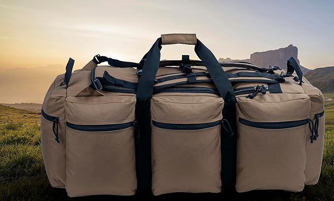 100L Large Military Duffle Bag Deployment Duffel Bag Sports Equipment Travel Luggage Bag with Detachable Backpack Straps…