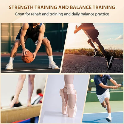 Ankle Foot Strengthener Exerciser for Sprained, Single Leg Balance Board for Sprained Ankle Recovery, Wood Foot Balance Trainer for Posture Corrector, Home Gym Fitness Equipment