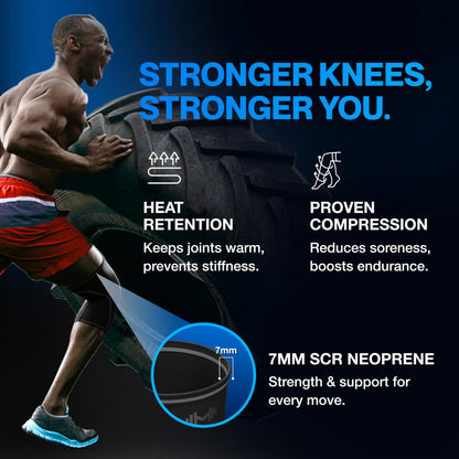 Modvel 7mm Neoprene Knee Sleeves for Men & Women Weightlifting & Powerlifting – Compression Knee