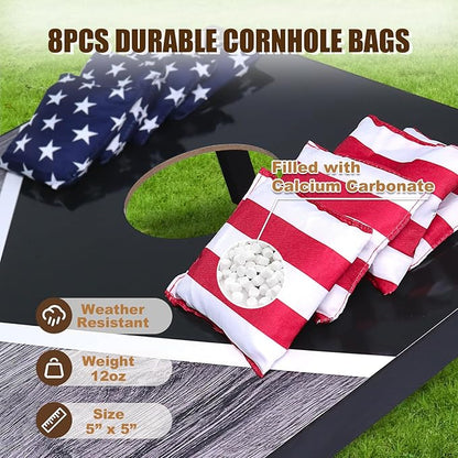 2’x3’ Cornhole Boards Set, Cornhole Outdoor Game Set - Corn Hole Toss Boards Set with 8 Cornhole Bags and 2 Cornhole Boards, Cornhole Sets for Adults Lawn Outside Backyard Games