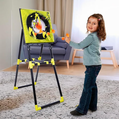 Deluxe Axe Throwing Game Set – Plastic Target for Indoor and Outdoor Use,Ax Throwing Game Set for Adults,Bow and Arrow Dart Set with Axe Throwing,Axe Throwing Game for Backyard