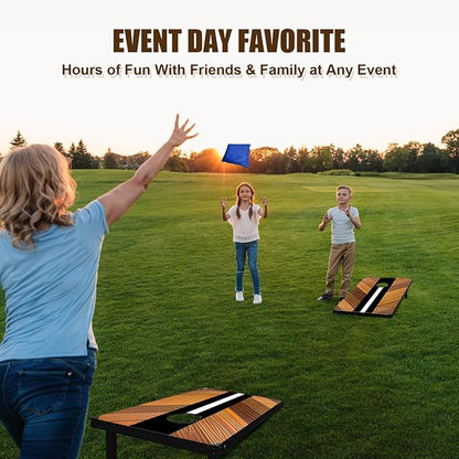 2’x3’ Cornhole Boards Set, Cornhole Outdoor Game Set - Corn Hole Toss Boards Set with 8 Cornhole Bags and 2 Cornhole Boards, Cornhole Sets for Adults Lawn Outside Backyard Games