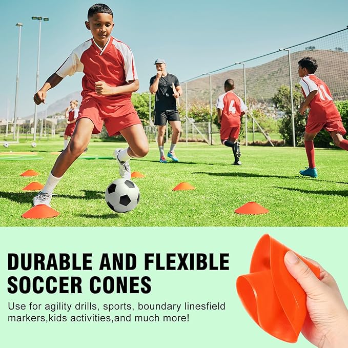 Agility Hurdles Training Equipment - Speed Hurdles and Soccer Cones with Carrying Bag for Soccer, Football, and Track Drills, Ideal for Athletes Speed and Agility Training