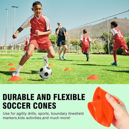 Agility Hurdles Training Equipment - Speed Hurdles and Soccer Cones with Carrying Bag for Soccer, Football, and Track Drills, Ideal for Athletes Speed and Agility Training