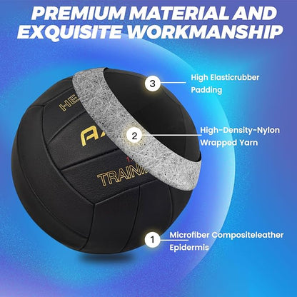 1.1LBS Heavy Weight Volleyball Official Size 5 Setter Training Volleyballs Training Practice,Leather Soft Grip Durability Weighted Volleyball Setting Trainer