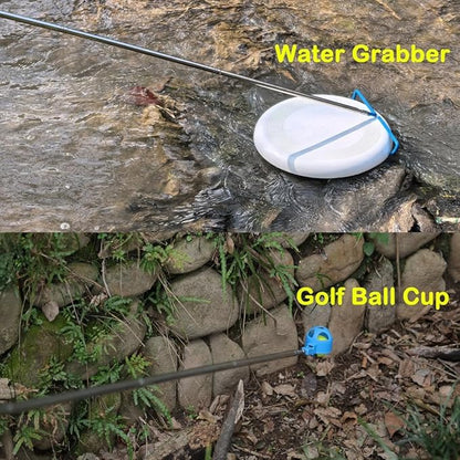 MD 5 in 1 Extendable Disc Golf Retriever. (16FT) Telescopic Disc Golf Retriever Durable Stainless Steel Frame,Multi-Hook Grabber with Carry Bag, Disc Golf Accessories for Tree Bushes & Water.