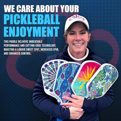 4Joy Pickleball Paddle Premio Series - Thermoformed Premium T700 Carbon Fiber Pickleball Paddless - Professional Pickleball Rackets for Women & Men - 16mm Honeycomb Core - USAP Approved
