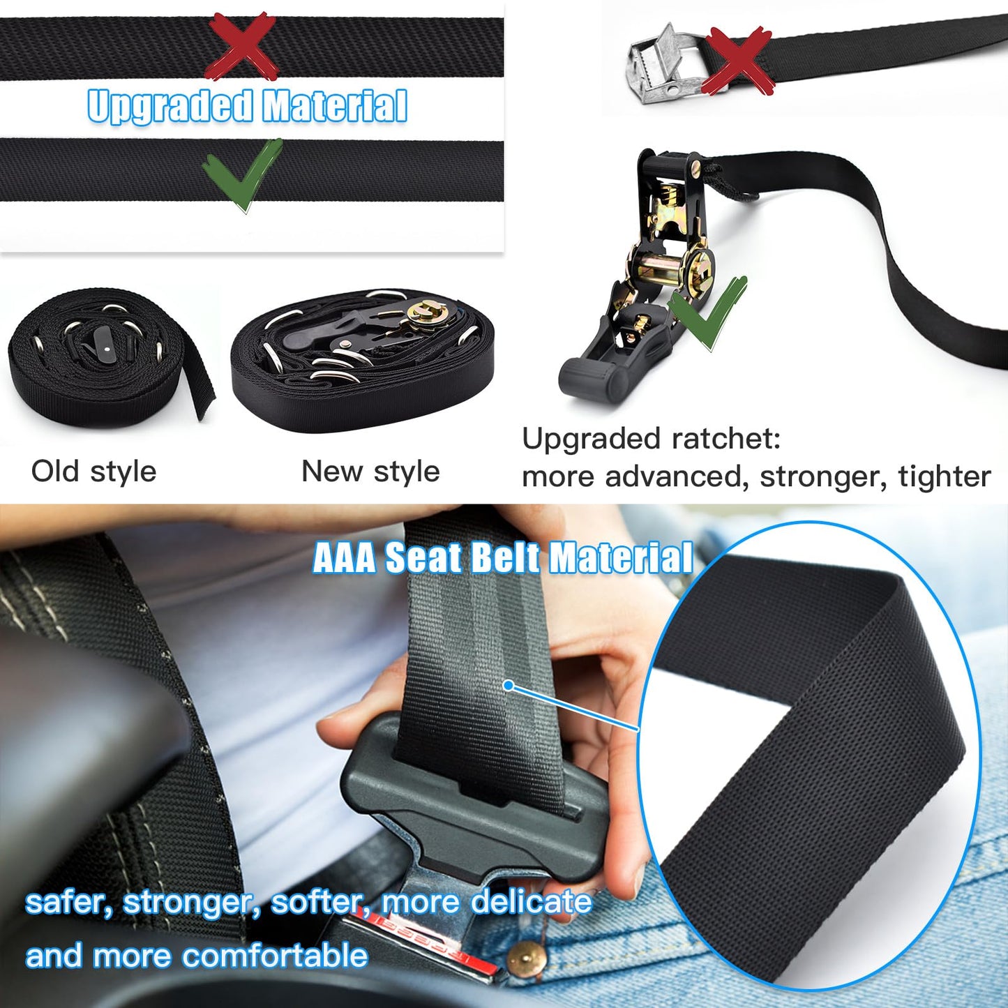 Brebebe Upgrade Door Anchor Strap for Resistance Bands Exercise, Multi Points Anchor Straps with 7