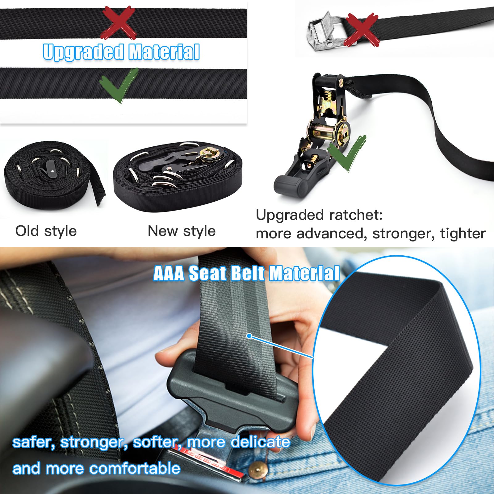 Brebebe Upgrade Door Anchor Strap for Resistance Bands Exercise, Multi Points Anchor Straps with 7