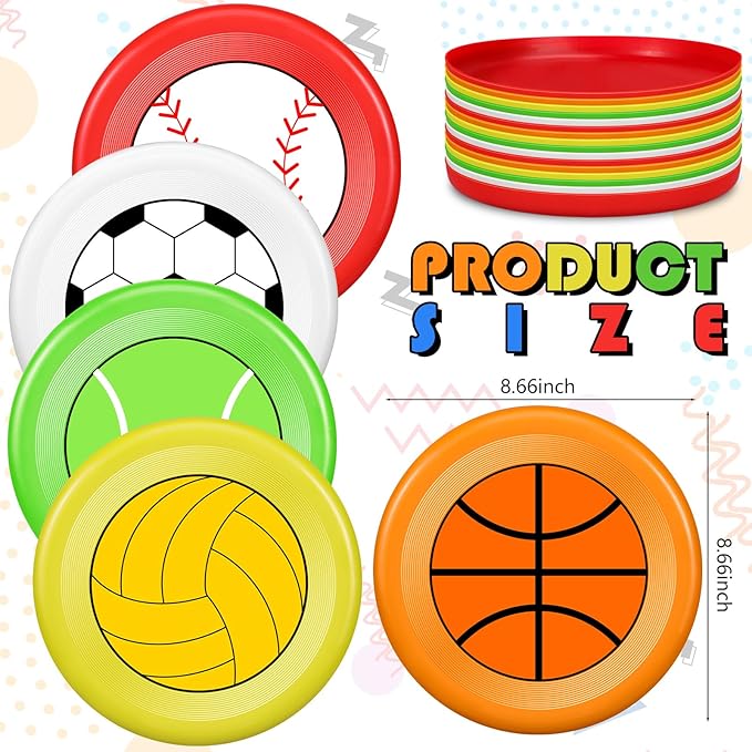 10 Pack Flying Disc Disk Flyer Disc Outdoor Training Interactive Flying Discs Bulk for Adults Dogs for Sports Favors, 5 Colors