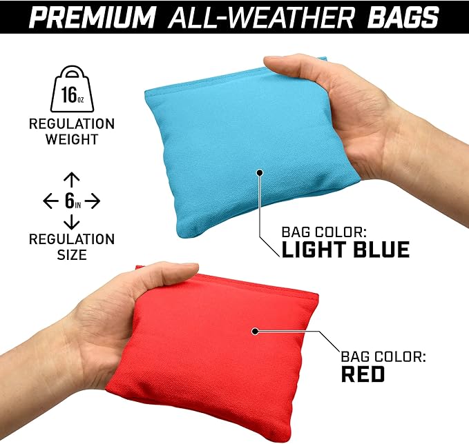 GoSports 4 ft x 2 ft Regulation Size Wooden Cornhole Boards Set - Includes Carrying Case and Bean Bags (Choose Your Colors) Over 100 Color Combinations