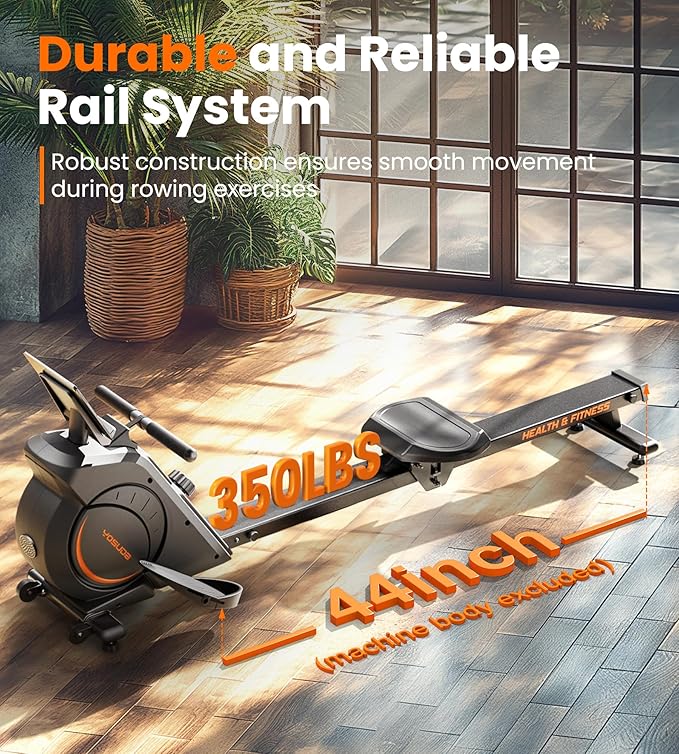 YOSUDA Magnetic/Water Rowing Machine for Home - Rower Machine Use with Bluetooth, App Supported, Rowing Machine for Taller Power Athletes, Comfortable Seat Cushion