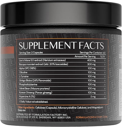 Boss Mode 10-in-1 Nootropic Cognitive Enhancement Supplement, Focus & Memory Booster, Featuring Lion?™s Mane, Bacopa Monnieri, Alpha-GPC, Ginseng & More 120 Capsules (1 Pack)
