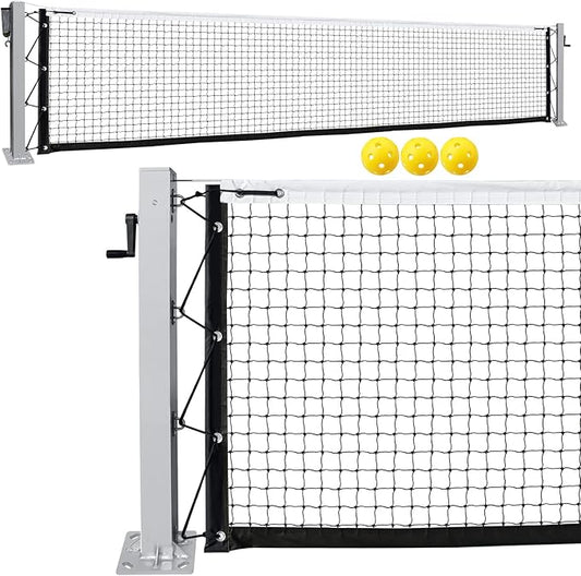 Pro Pickleball Net Portable with Wheels – 22ft Heavy Duty Pickleball Net System with Sturdy