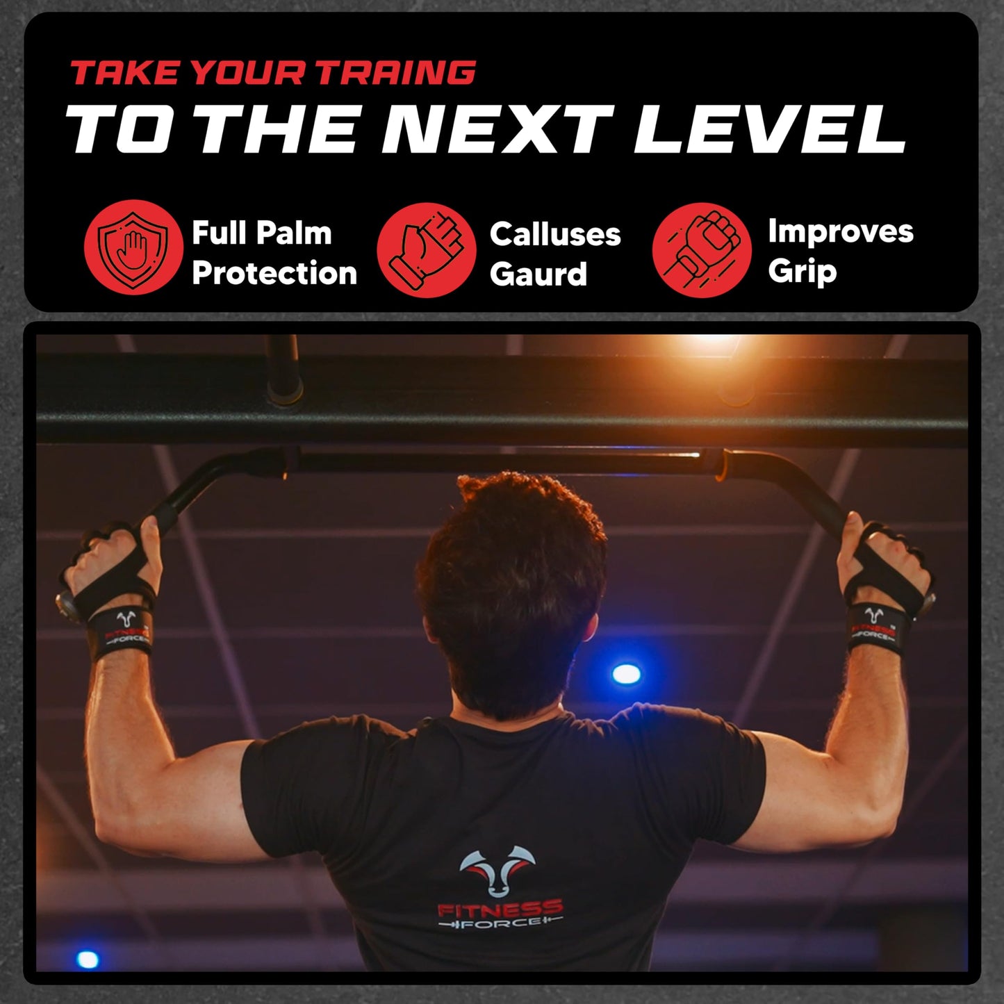 FITNESS FORCE Ventilated Weight Lifting Workout Gloves for Men & Women