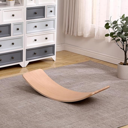 Ultimate Balance Board Kids - Natural Wood Wobble Board for Kids, Montessori Waldorf Toy, Ideal Gift for Ages 3-8; Perfect for Balance Boards for Adults, Physical Therapy & Indo Board Exercises