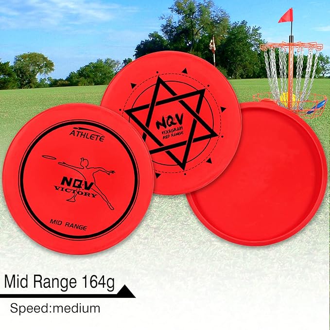 NQV Disc Golf Set with Backpack,Disc Golf Beginner Set,12 Pack Flying Discs with Putters Drivers Mid Ranges+1 Blue Disc Golf Bag Fluorescent Portable Outdoor Indoor