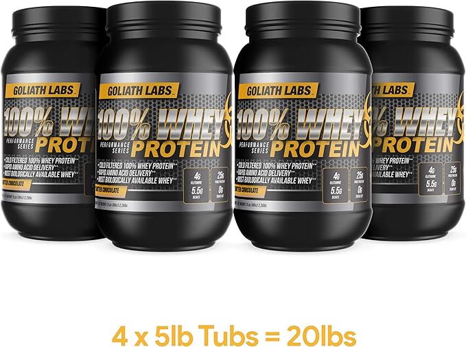 Goliath Labs 100% Whey Protein Powder Isolate ??Fast-Absorbing Workout Supplement for Men & Women ??25g Protein, 5.5g BCAAs??Lean Muscle Growth & Recovery ??5 lbs/68 Servings (Peanut Butter Chocolate)