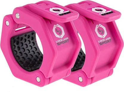Lock-Jaw Sport Olympic Barbell Collar - Quick Release Barbell Clamp (Pink)